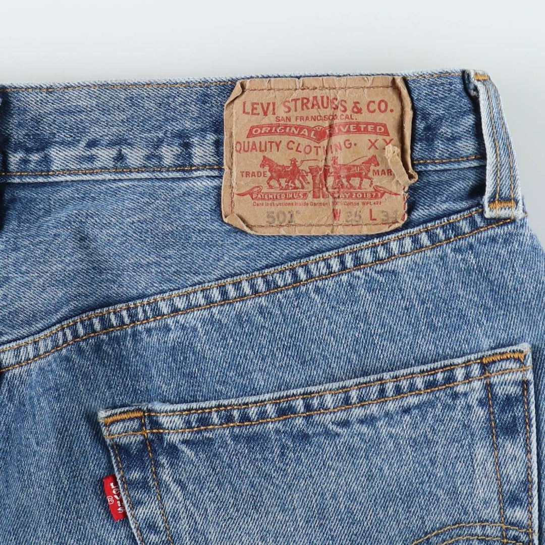 Levi's 501 straight denim pants for men, size W35 cotton blue type Vintage Second Hand
