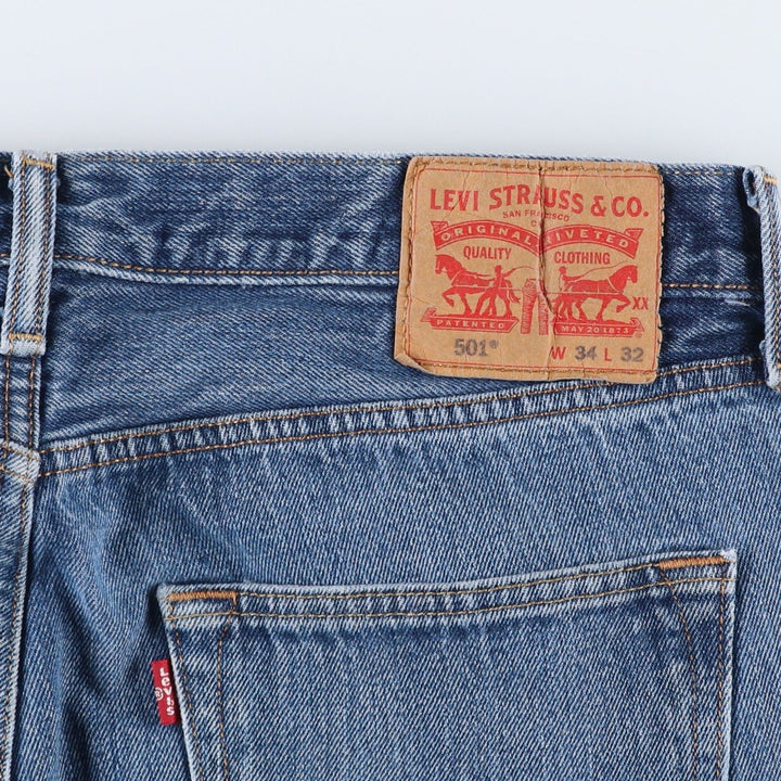 Levi's 501 straight denim pants for men, size W34 cotton blue type Vintage Second Hand