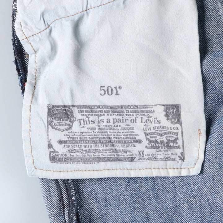 Levi's 501 straight denim pants for men, size W32 cotton navy blue type Vintage Second Hand