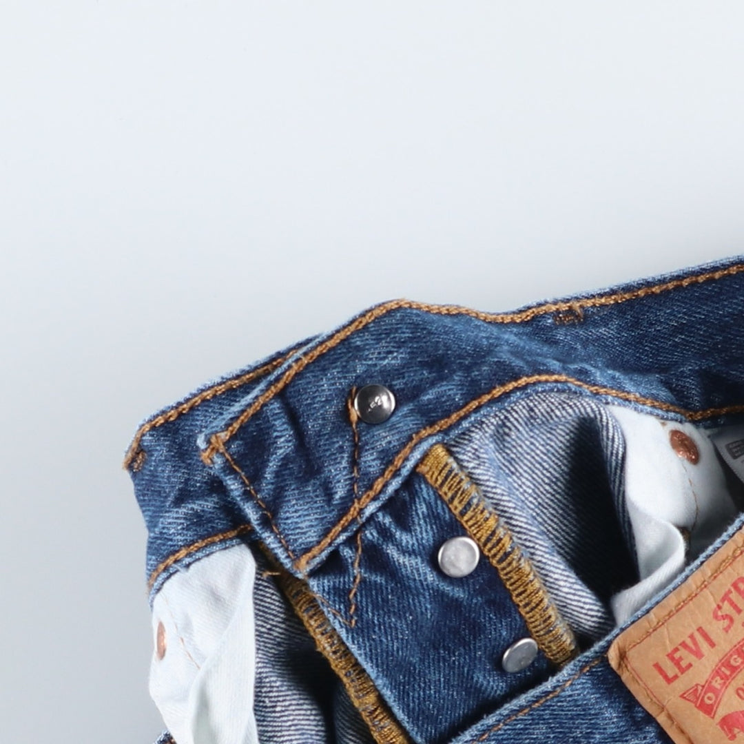 Levi's 501 straight denim pants for men, size W32 cotton navy blue type Vintage Second Hand
