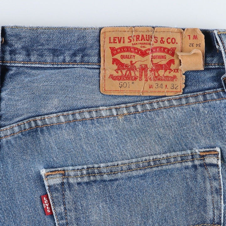 Levi's 501 straight denim pants for men, size W36 cotton blue type Vintage Second Hand