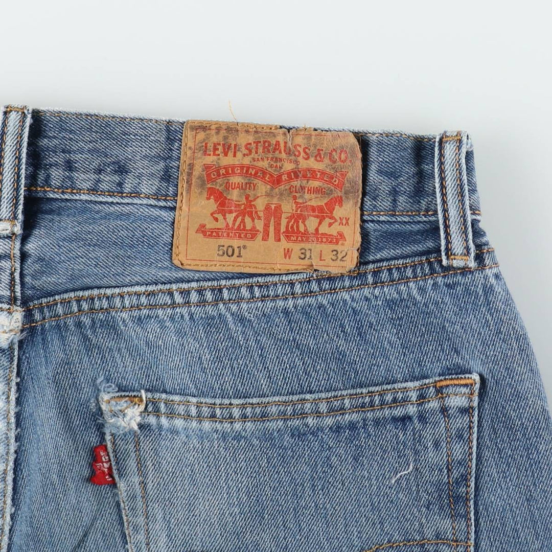 Levi's 501 straight denim pants for men, size W32 cotton blue type Vintage Second Hand