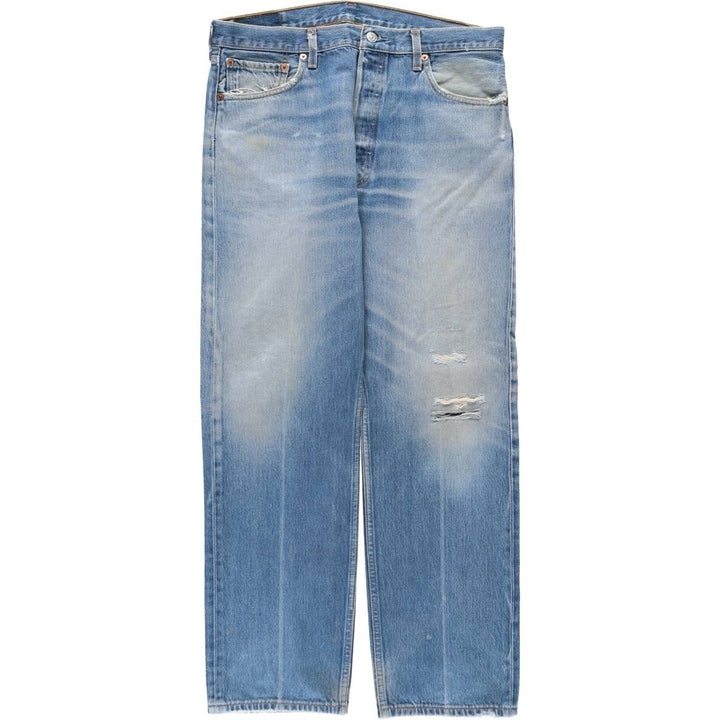 00'S Levi's 501-0115 straight denim pants for men, size w35 cotton blue type Vintage Second Hand