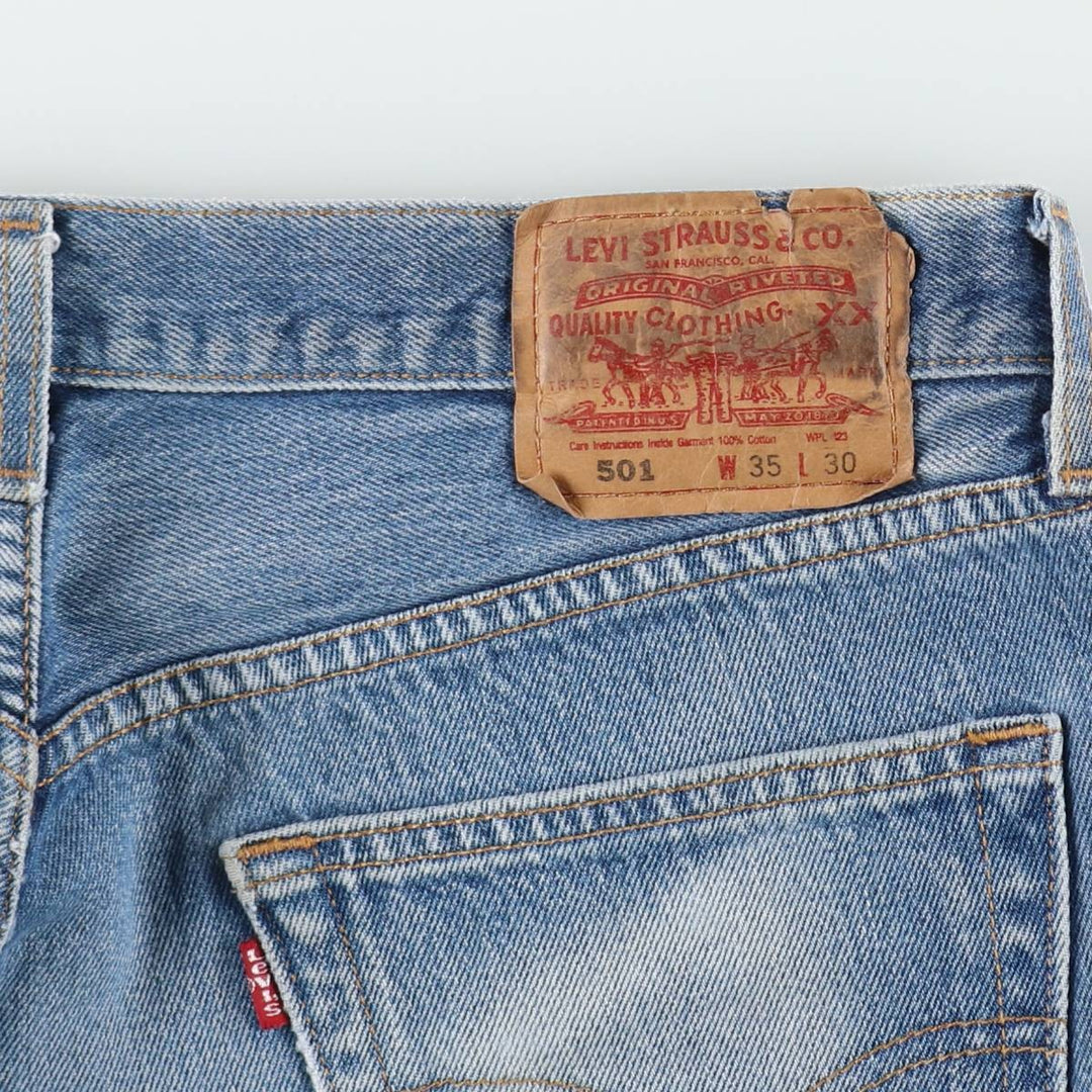 00'S Levi's 501-0115 straight denim pants for men, size w35 cotton blue type Vintage Second Hand