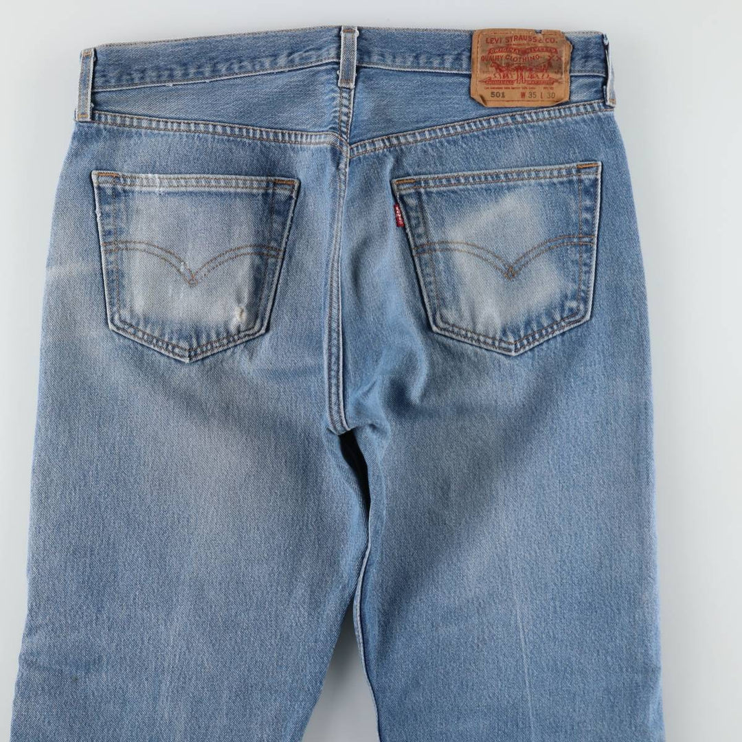 00'S Levi's 501-0115 straight denim pants for men, size w35 cotton blue type Vintage Second Hand