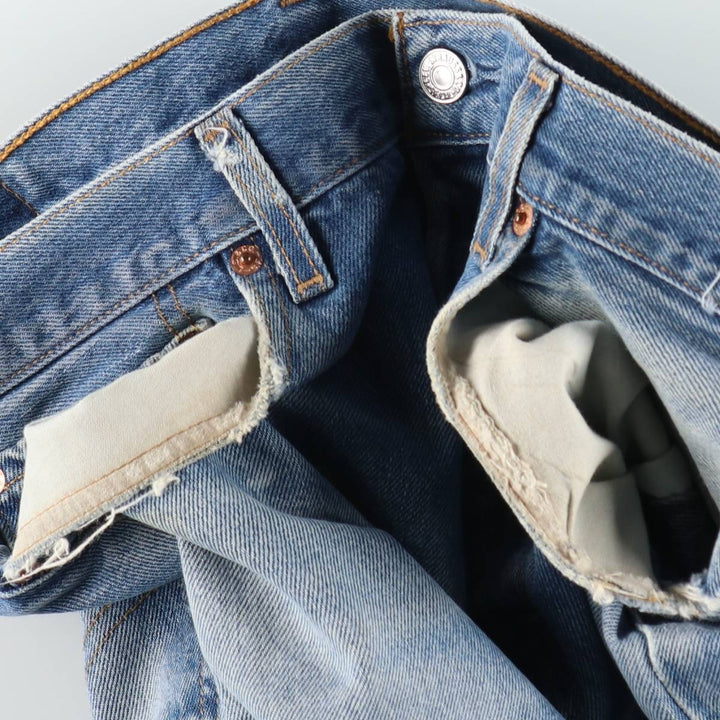 00'S Levi's 501-0115 straight denim pants for men, size w35 cotton blue type Vintage Second Hand