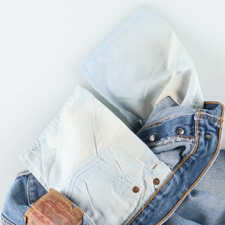 00'S Levi's 501-0115 straight denim pants for men, size w35 cotton blue type Vintage Second Hand