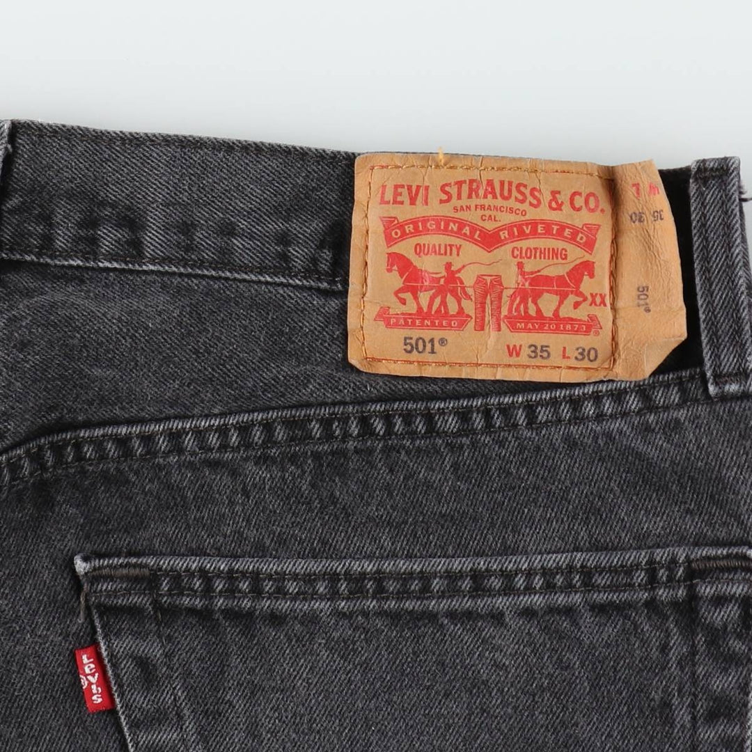 Levi's 501 Black Denim Straight Denim Pants for Men, W35 cotton black type Vintage Second Hand