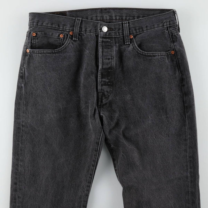 Levi's 501 Black Denim Straight Denim Pants for Men, W35 cotton black type Vintage Second Hand