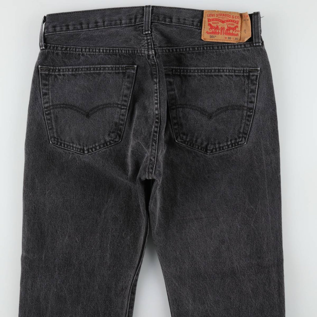 Levi's 501 Black Denim Straight Denim Pants for Men, W35 cotton black type Vintage Second Hand