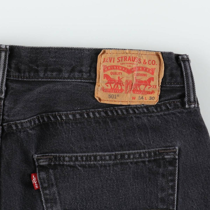 Levi's 501 Black Denim Straight Denim Pants for Men, W35 cotton black type Vintage Second Hand