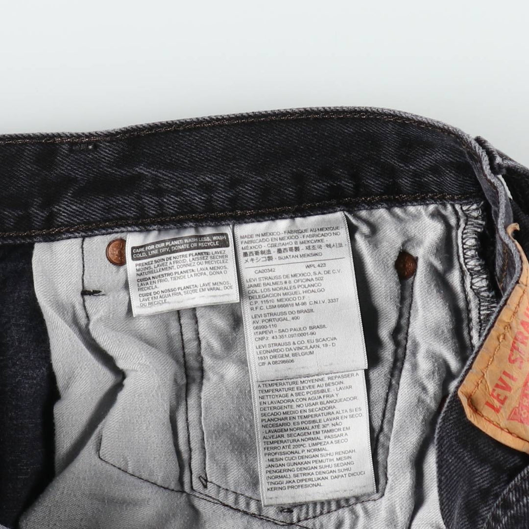 Levi's 501 Black Denim Straight Denim Pants for Men, W35 cotton black type Vintage Second Hand