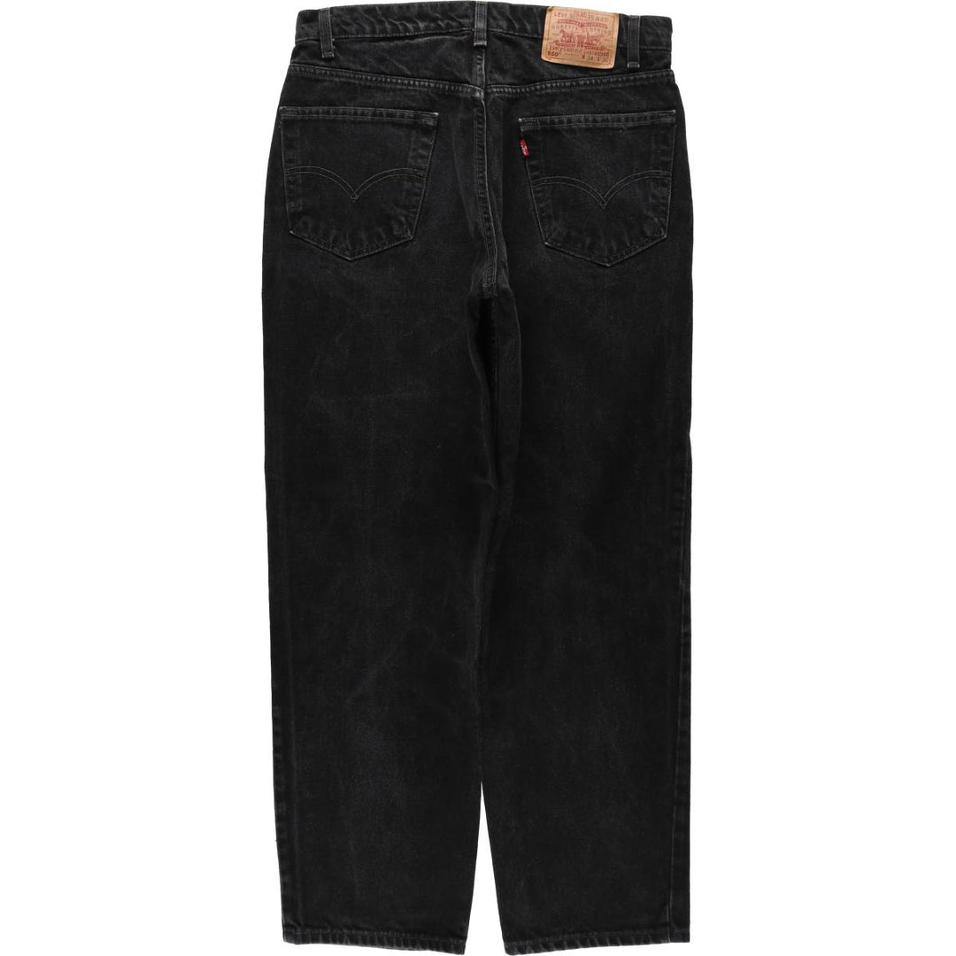 1990'S Levi's 550-0260 Relaxed Fit Black Denim Tapered Jeans, Men's Size W33 (approx.), Vintage cotton black type Vintage Second Hand