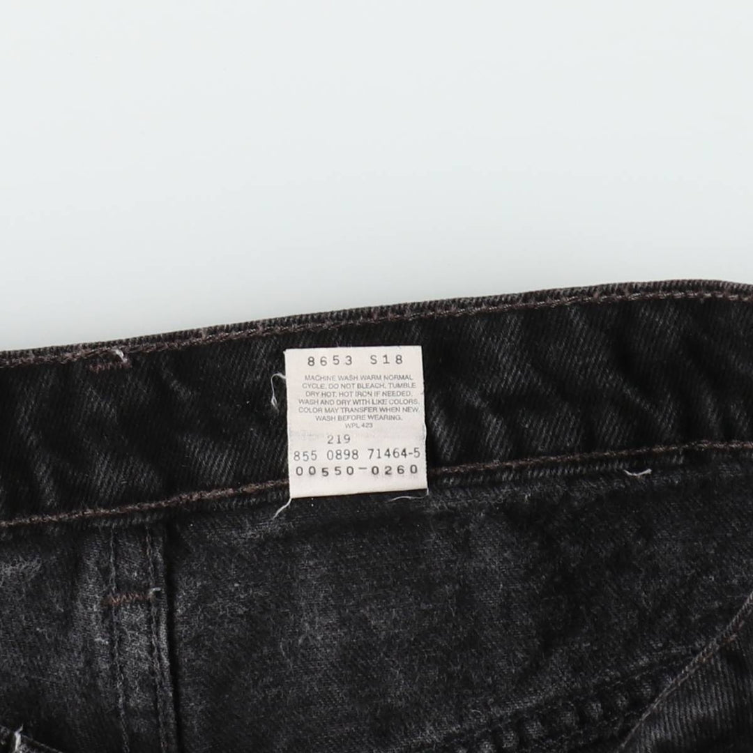 1990'S Levi's 550-0260 Relaxed Fit Black Denim Tapered Jeans, Men's Size W33 (approx.), Vintage cotton black type Vintage Second Hand