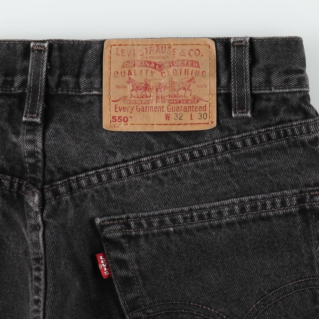 2000'S Levi's 550 Relaxed Fit Tapered Denim Pants, Black, Men's, Size W30 unclear black type Vintage Second Hand