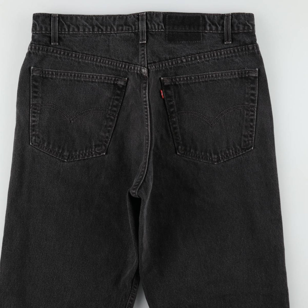 90'S Levi's 550-0260 Relaxed Fit Black Denim Tapered Jeans, Made in USA, Men's W37 (approx.), Vintage cotton black type Vintage Second Hand