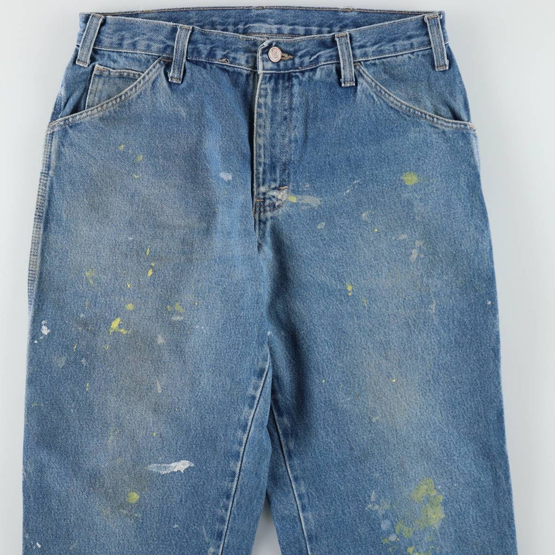 Dickies Relaxed Fit Paint Denim Painter Pants, Men's W32 (approx.) cotton Blue type light blue Vintage Second Hand