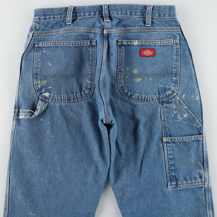 Dickies Relaxed Fit Paint Denim Painter Pants, Men's W32 (approx.) cotton Blue type light blue Vintage Second Hand