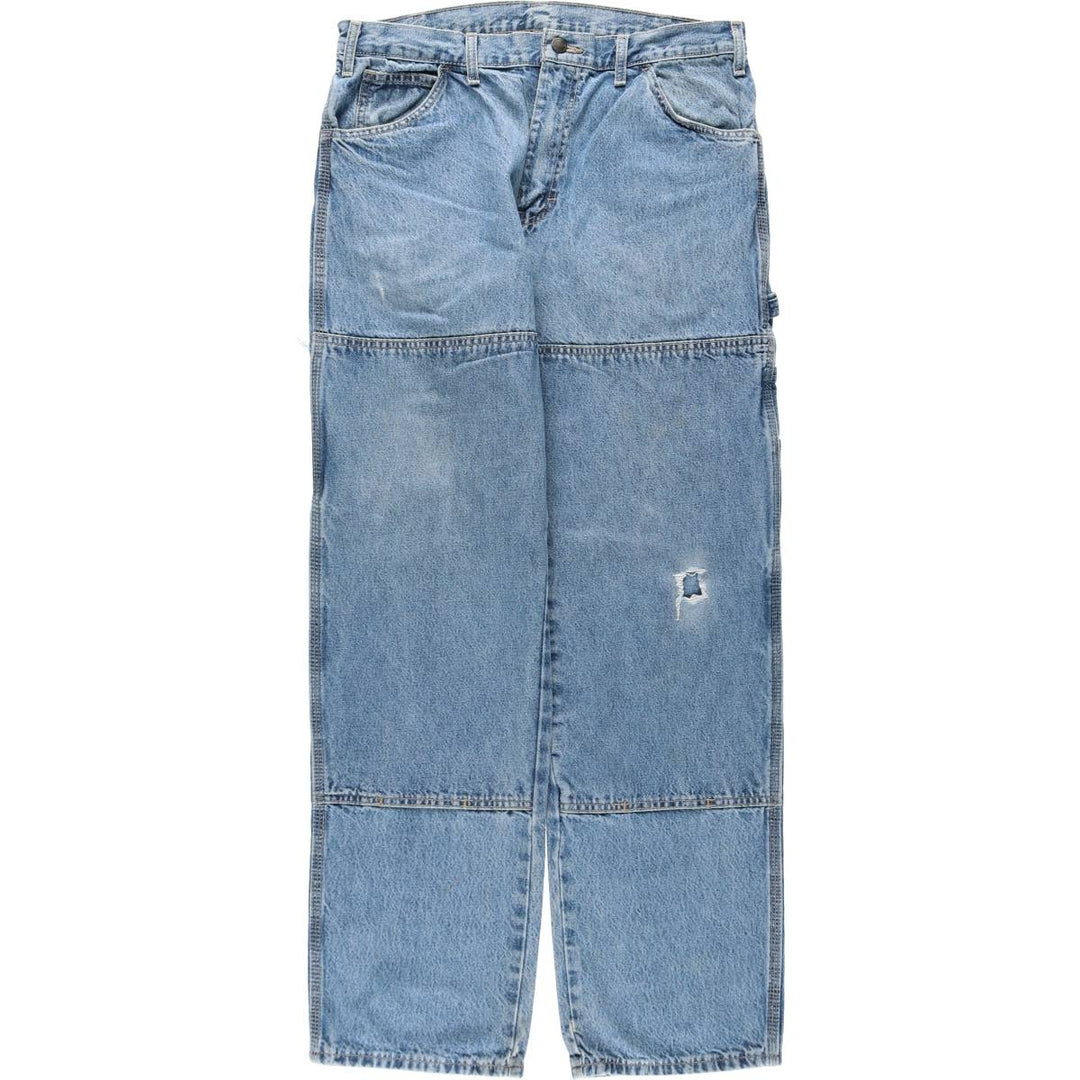 Dickies Relaxed Fit Double Knee Denim Painter Pants, Men's W34 (approx.) cotton Blue type light blue Vintage Second Hand