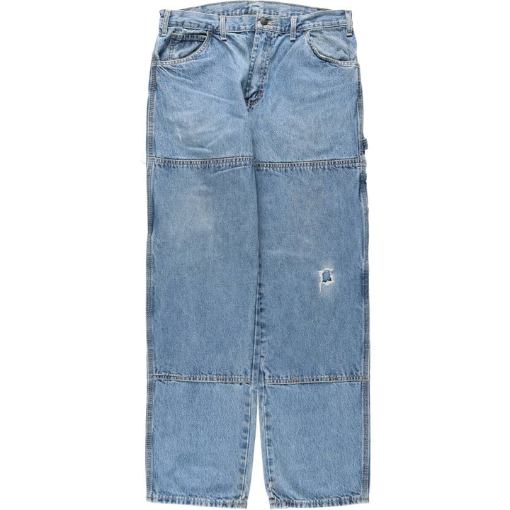 Dickies Relaxed Fit Double Knee Denim Painter Pants, Men's W34 (approx.) cotton Blue type light blue Vintage Second Hand