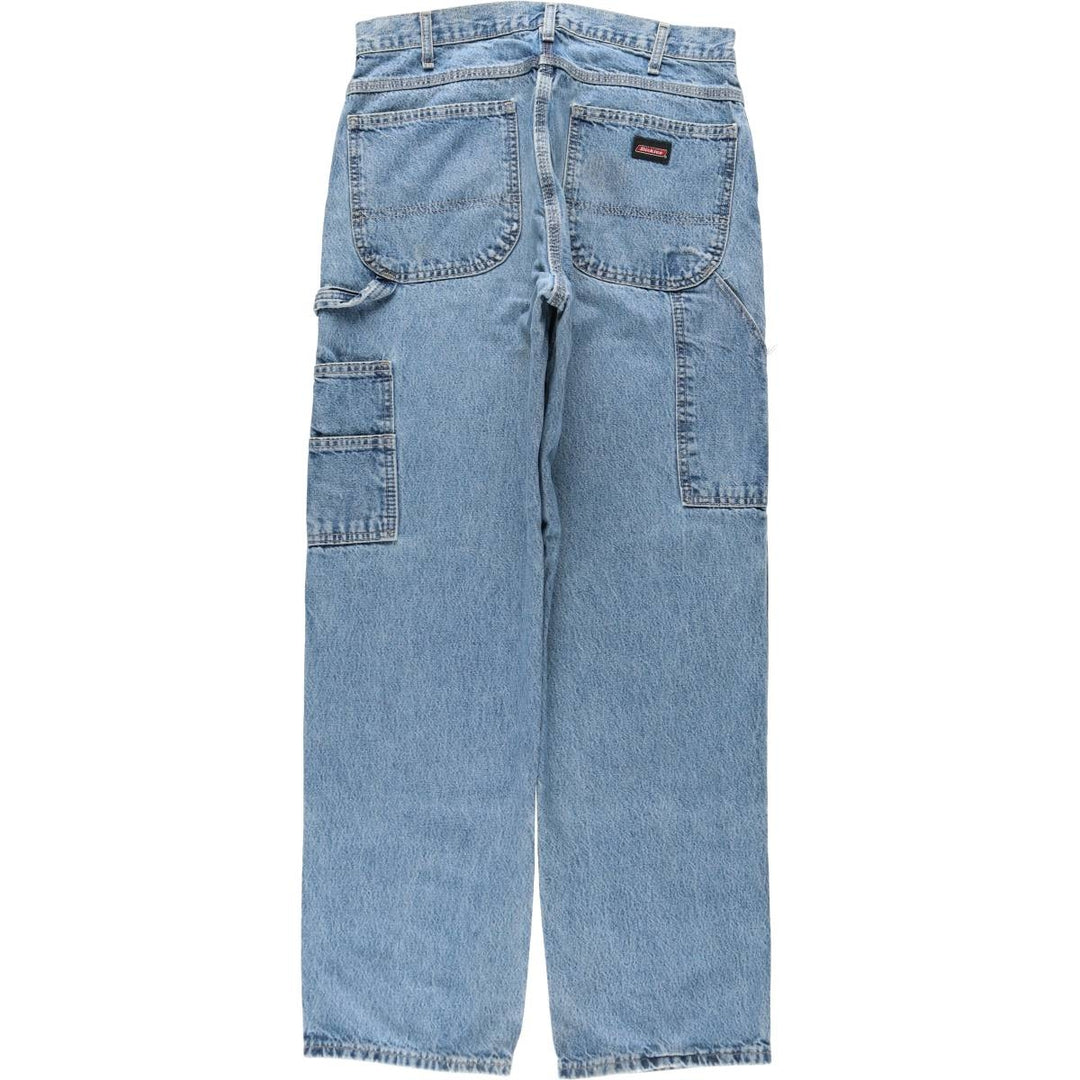 Dickies Relaxed Fit Double Knee Denim Painter Pants, Men's W34 (approx.) cotton Blue type light blue Vintage Second Hand