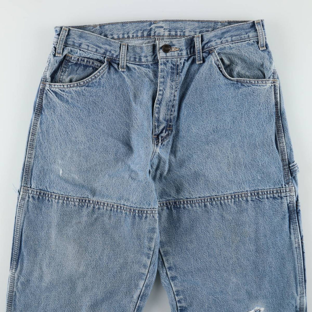Dickies Relaxed Fit Double Knee Denim Painter Pants, Men's W34 (approx.) cotton Blue type light blue Vintage Second Hand