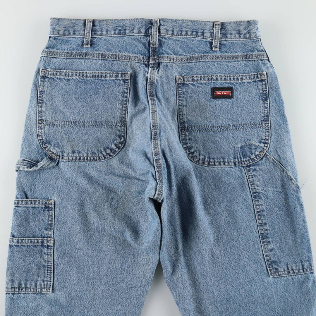 Dickies Relaxed Fit Double Knee Denim Painter Pants, Men's W34 (approx.) cotton Blue type light blue Vintage Second Hand
