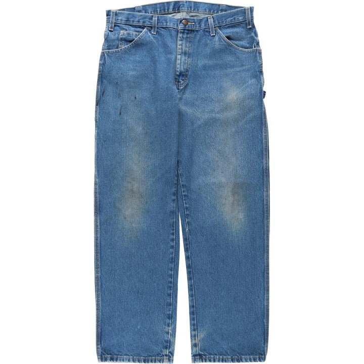 Dickies denim painter pants for men, equivalent to W35 cotton blue type Vintage Second Hand