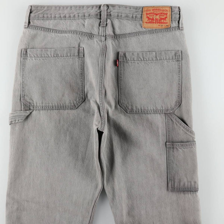 Levi's denim painter pants, men's size W35 (approx.) cotton gray type Vintage Second Hand
