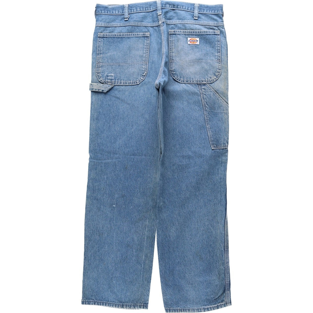 80s-90'S Dickies denim painter pants, made in USA, men's size W34 (approx.), vintage. cotton blue type Vintage Second Hand