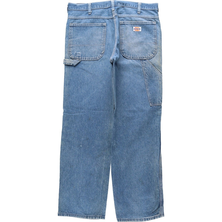 80s-90'S Dickies denim painter pants, made in USA, men's size W34 (approx.), vintage. cotton blue type Vintage Second Hand