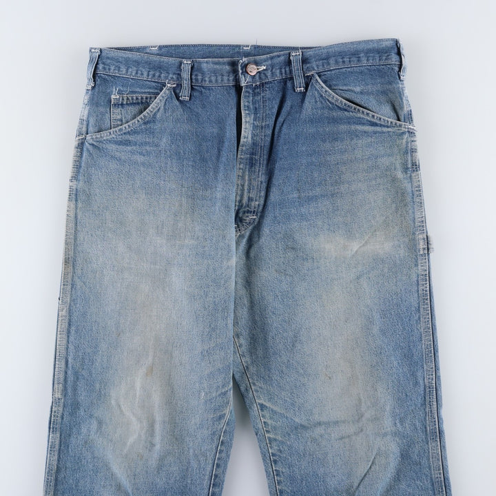 80s-90'S Dickies denim painter pants, made in USA, men's size W34 (approx.), vintage. cotton blue type Vintage Second Hand