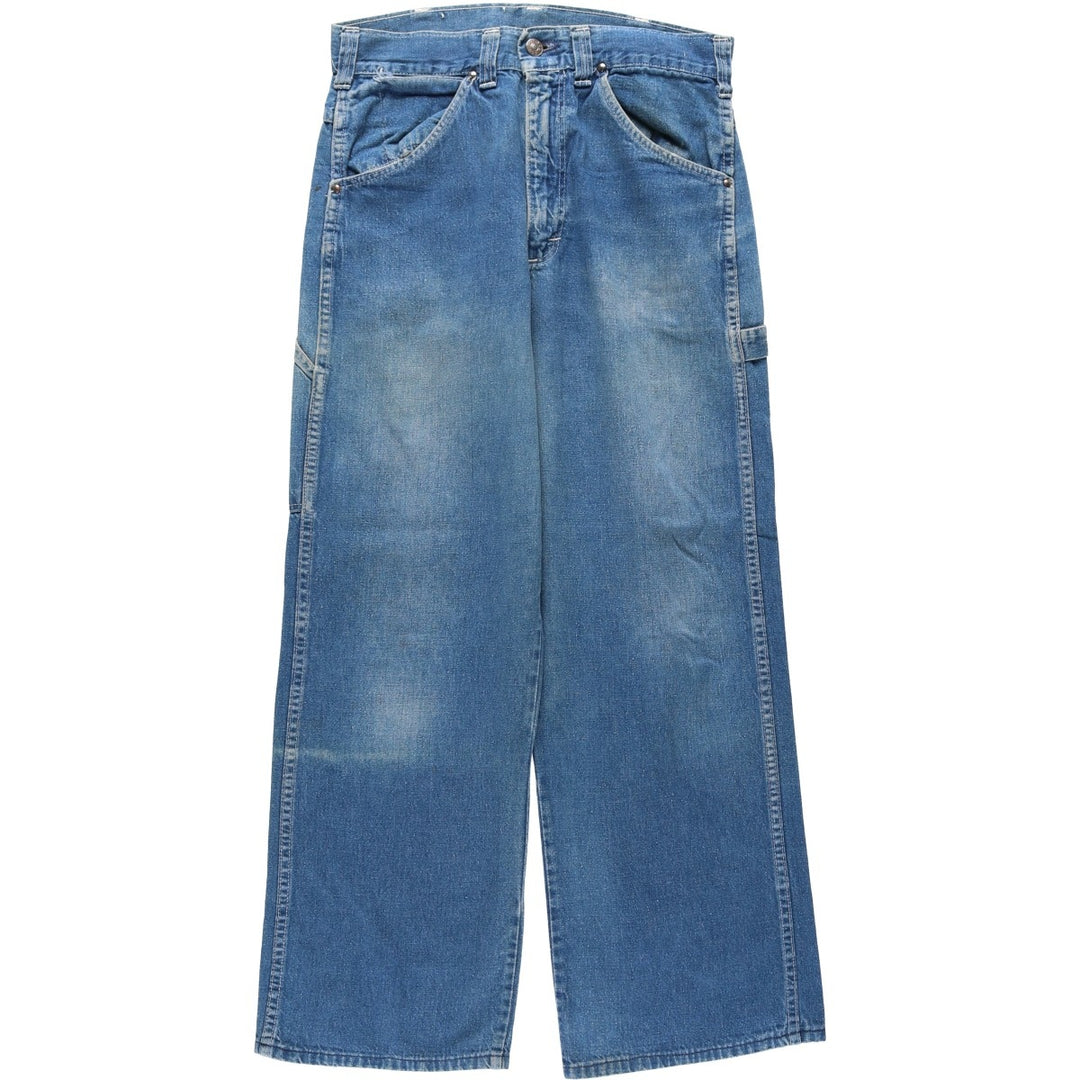 70s-80'S ELY denim painter pants, men's size W30 equivalent, vintage. unclear blue type Vintage Second Hand