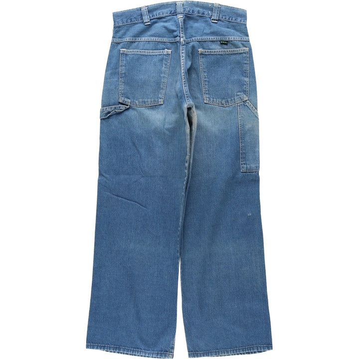 70s-80'S ELY denim painter pants, men's size W30 equivalent, vintage. unclear blue type Vintage Second Hand