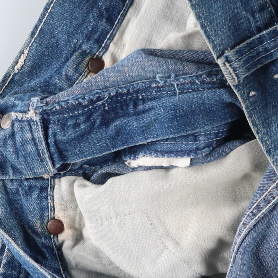 70s-80'S ELY denim painter pants, men's size W30 equivalent, vintage. unclear blue type Vintage Second Hand