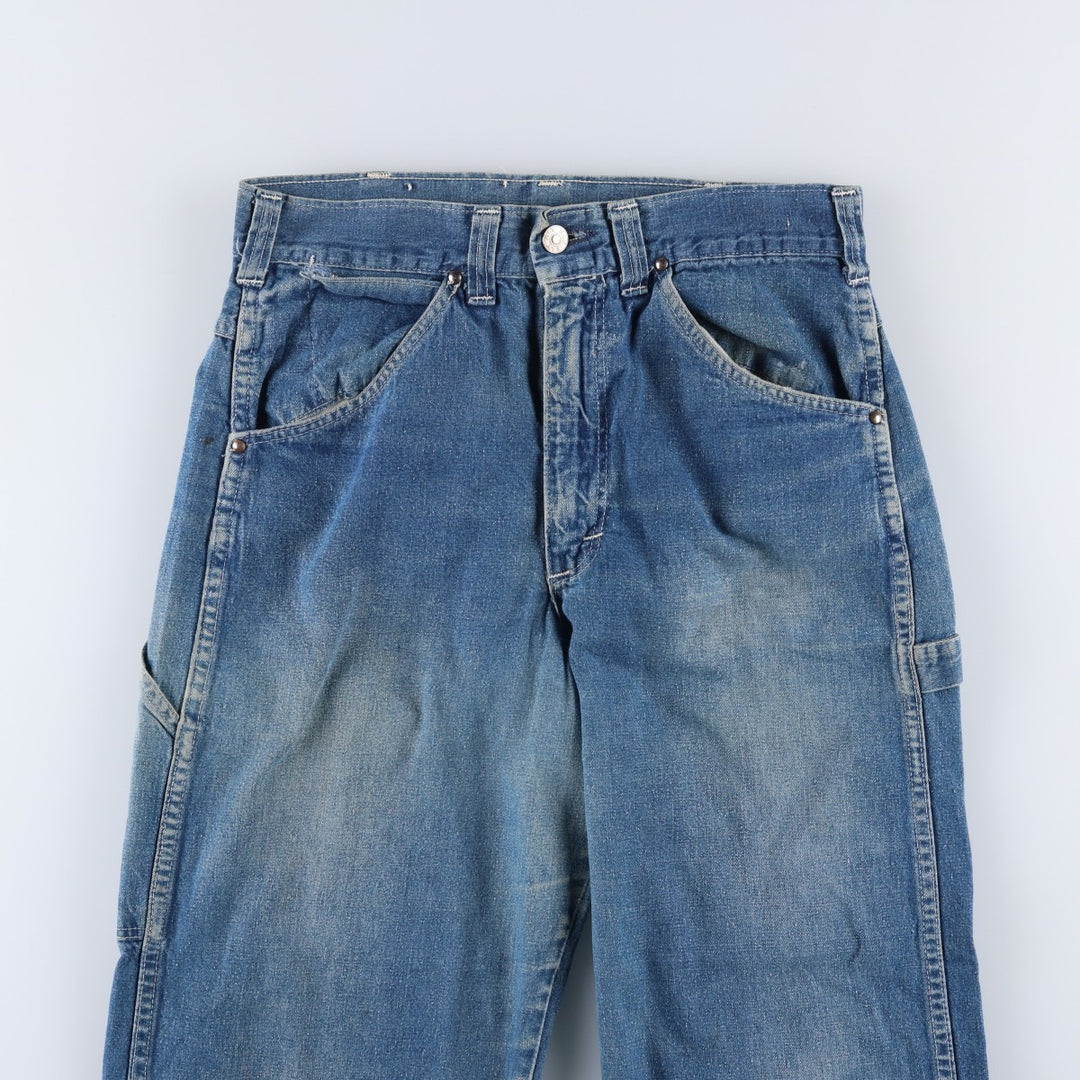 70s-80'S ELY denim painter pants, men's size W30 equivalent, vintage. unclear blue type Vintage Second Hand