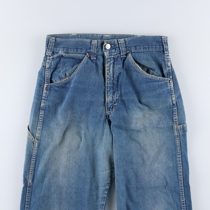 70s-80'S ELY denim painter pants, men's size W30 equivalent, vintage. unclear blue type Vintage Second Hand