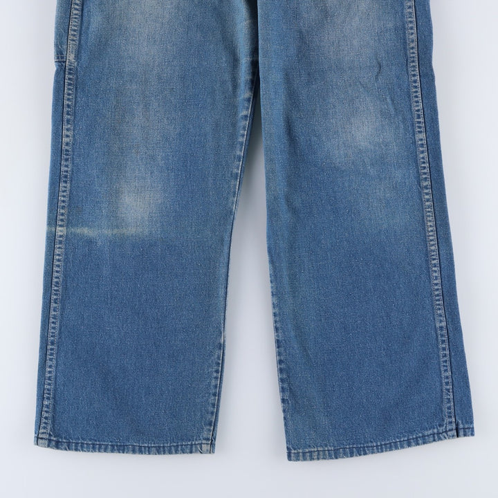 70s-80'S ELY denim painter pants, men's size W30 equivalent, vintage. unclear blue type Vintage Second Hand