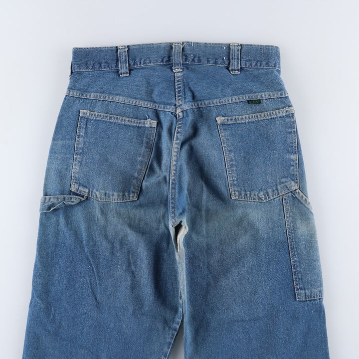 70s-80'S ELY denim painter pants, men's size W30 equivalent, vintage. unclear blue type Vintage Second Hand