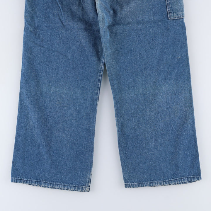 70s-80'S ELY denim painter pants, men's size W30 equivalent, vintage. unclear blue type Vintage Second Hand