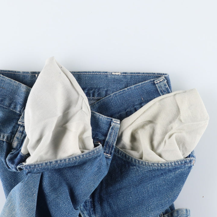 70s-80'S ELY denim painter pants, men's size W30 equivalent, vintage. unclear blue type Vintage Second Hand
