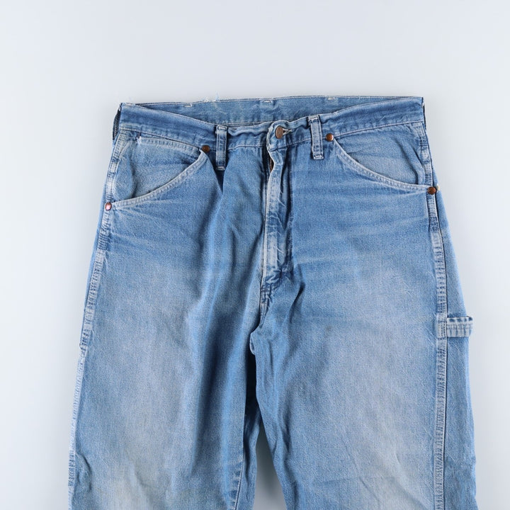 80'S Big Ben denim painter pants, men's size W34 (approx.), vintage. unclear blue type Vintage Second Hand