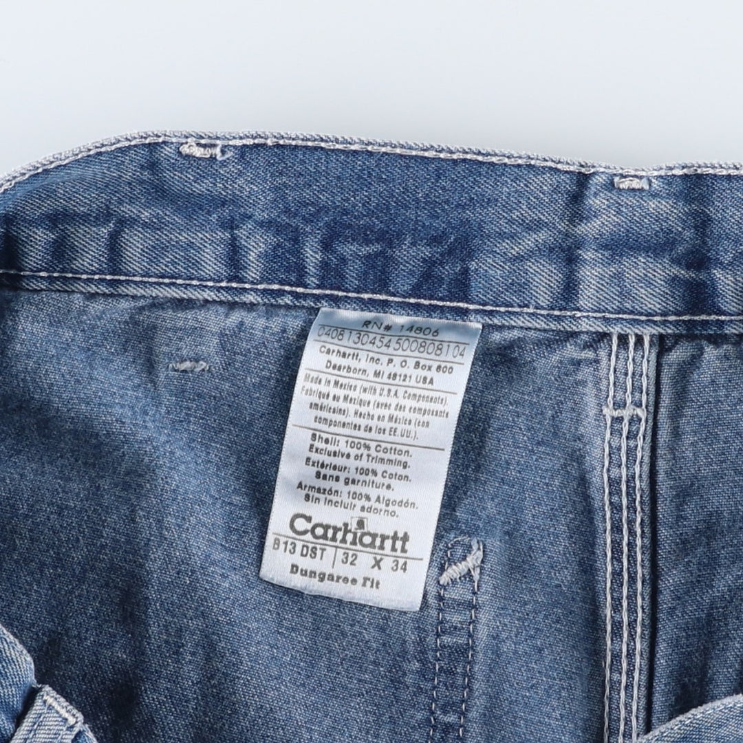 Carhartt Dungaree Fit Denim Painter Pants, Men's W32 (approx.) cotton blue type Vintage Second Hand