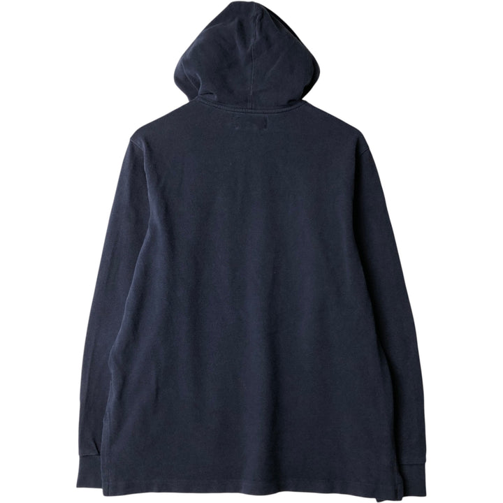 Ralph Lauren POLO by Ralph Lauren Hooded Long-Sleeve T-Shirt (Men's Size L) cotton navy blue type Vintage Second Hand