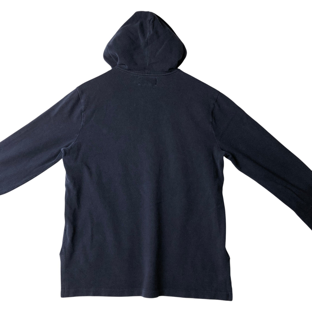 Ralph Lauren POLO by Ralph Lauren Hooded Long-Sleeve T-Shirt (Men's Size L) cotton navy blue type Vintage Second Hand