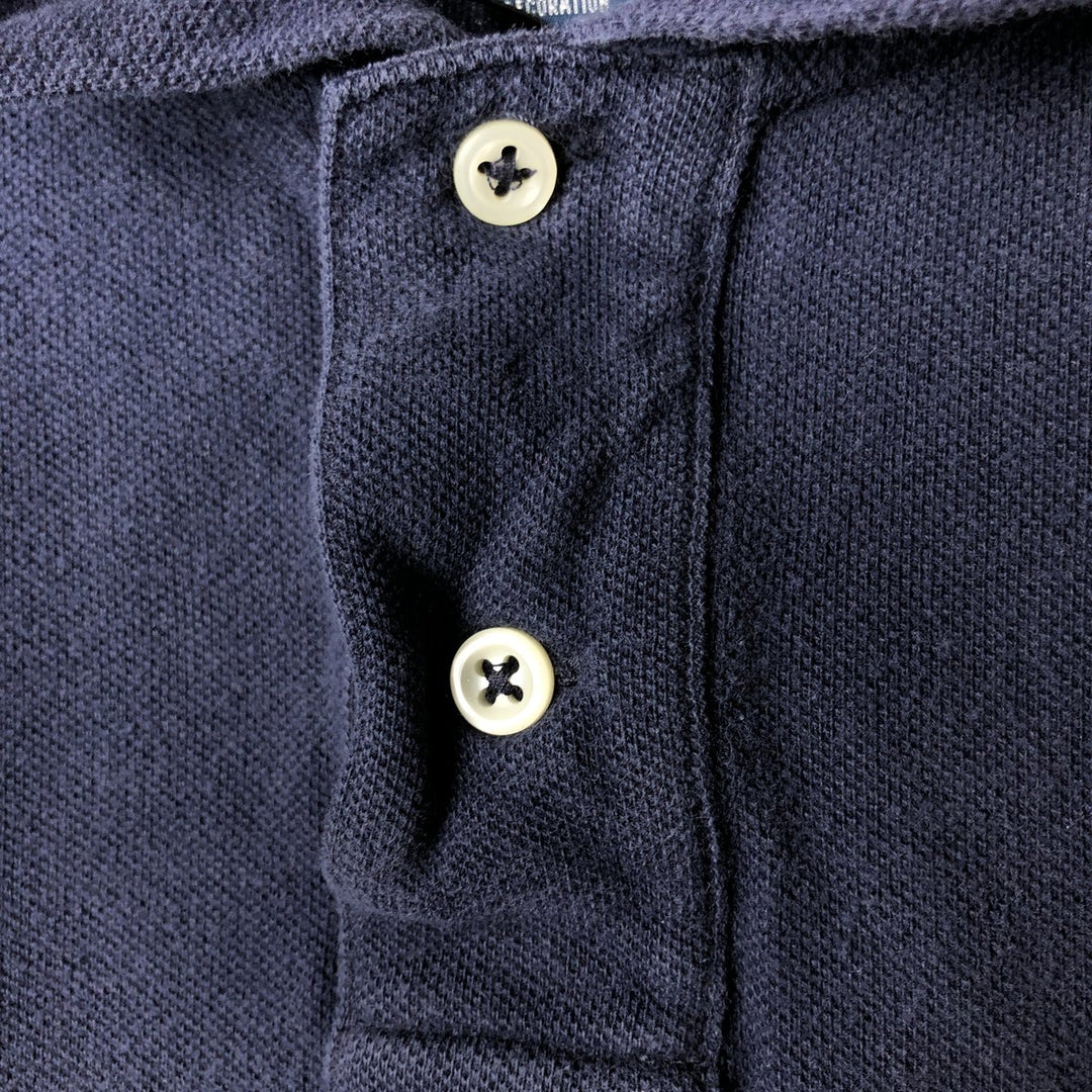 Ralph Lauren POLO by Ralph Lauren Hooded Long-Sleeve T-Shirt (Men's Size L) cotton navy blue type Vintage Second Hand