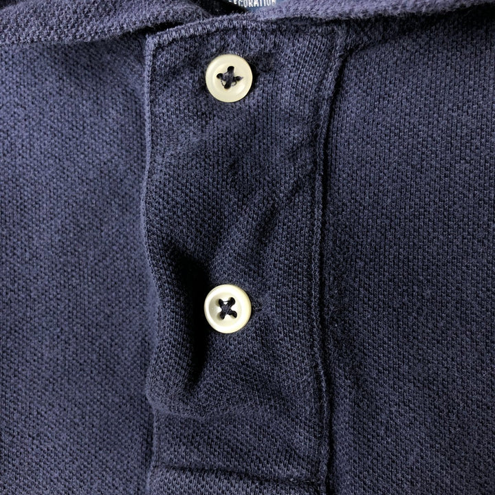 Ralph Lauren POLO by Ralph Lauren Hooded Long-Sleeve T-Shirt (Men's Size L) cotton navy blue type Vintage Second Hand