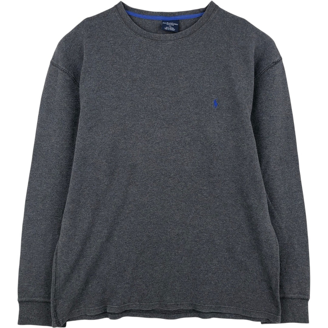 Ralph Lauren POLO RALPH LAUREN SLEEPWEAR Thermal Long T-shirt Waffle Men's XXL cotton Charcoal Vintage Second Hand