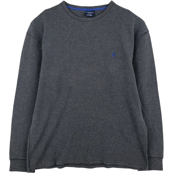 Ralph Lauren POLO RALPH LAUREN SLEEPWEAR Thermal Long T-shirt Waffle Men's XXL cotton Charcoal Vintage Second Hand