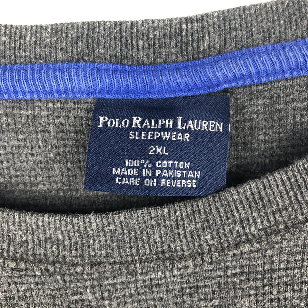Ralph Lauren POLO RALPH LAUREN SLEEPWEAR Thermal Long T-shirt Waffle Men's XXL cotton Charcoal Vintage Second Hand